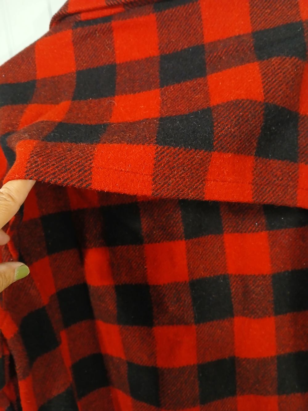 Vintage Red & Black Buffalo Plaid Wool Hunting Jacket - Picture 3 of 9